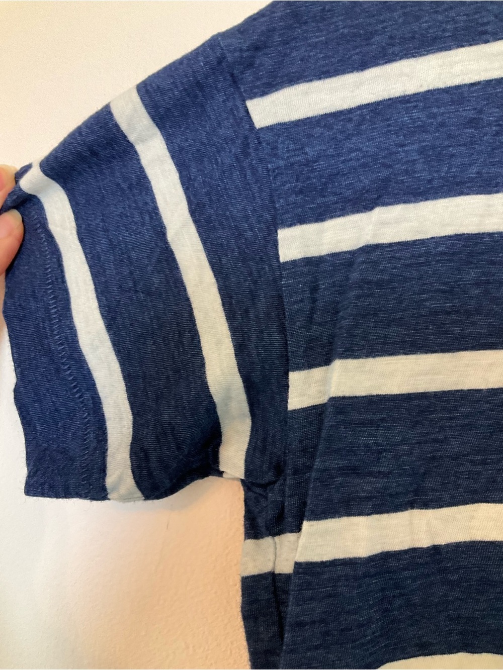 Rag & Bone Jean Striped Crop Tee XS Blue White Short Sleeve - Picture 5 of 7